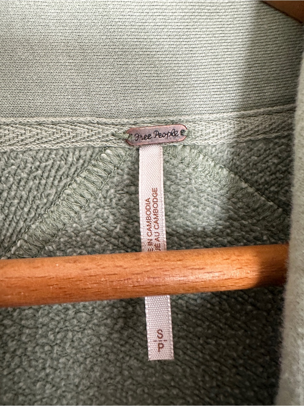 Free People Jordan Jacket Sage Green Slouchy Shawl Shacket Fleece Blazer Small - Picture 3 of 4